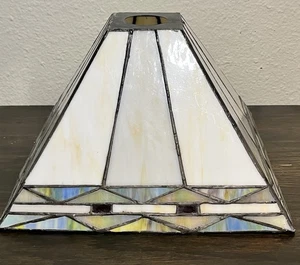 "Lámpara de vitral de escoria estilo misión lámpara de pie pantalla tradicional 10 X 6,25""" - Imagen 1 de 7