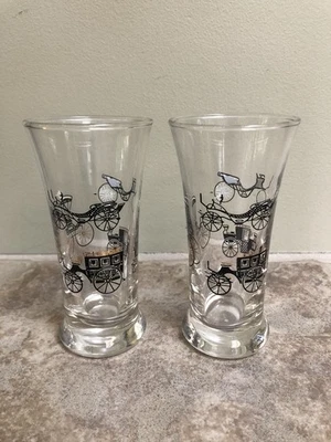 Vintage Libbey Mid Century Curio Line Tall Cordial Shot Glasses Set Of 2 - Image 1 of 4