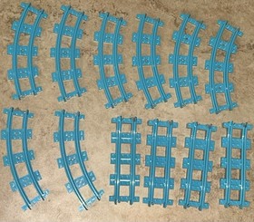 LEGO Train Track Curved From Amusement Park Roller Coaster 41130 Lot Of 12
