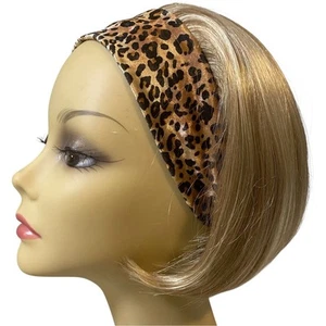 Blonde Leopard Headband Wig Short Bob - Highlighted Blonde - NWT - A1034W - Picture 1 of 10
