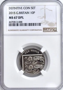 2015 10p Ten Pence NGC MS67 DPL Great Britain Coin Uncirculated UK - Picture 1 of 2