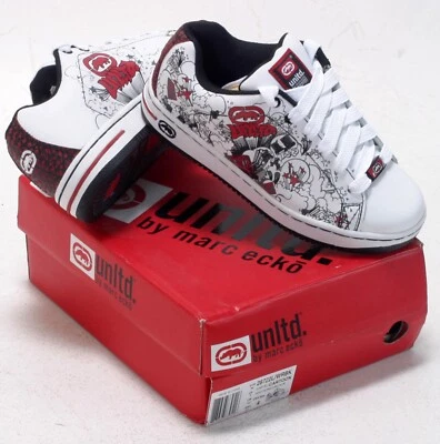 Zapatillas clásicas retro Marc Ecko UNLTD para niños raras con estampado de dibujos animados talla UK 3/EU 36 Foto 1 de 4