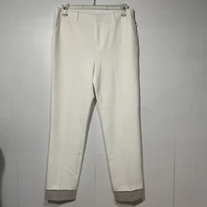 J. Marken Anzughose Damen 8 weiß Taschen vorne flach Kontrastsaum Arbeit Karriere - Bild 1 von 12