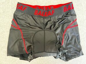 Men’s Baleaf Cycling Shorts Size XL Black Red Padded Bottoms Stretch Sport