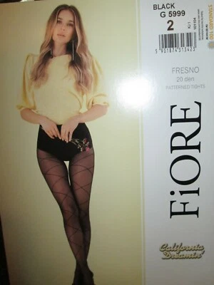 PANTIMEDIAS FIORE FRESNO PATRÓN LINEAL GEOMÉTRICO 20 DENIER NEGRAS 3 TALLAS Foto 1 de 4