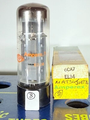 Tubo forte Matsushita EL34 NOS novo na caixa etiqueta Amperex testado - Imagem 1 de 4