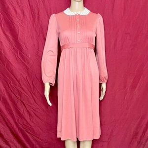Vintage 1960’s Sears JR Bazaar Long Sleeve Tie Back Dress Medium - Picture 1 of 8