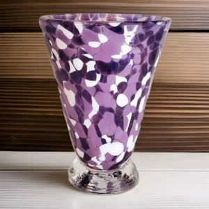Lilac Speckle Cup Art Glass Mariel Waddell Alexi Hunter Purple White Canada - Picture 1 of 7