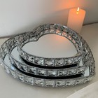 Heart Crystal Edge Mirror Tray Decoration Candle Holder Table Plate Centrepiece