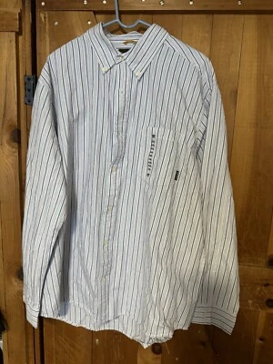 Timberland Shirt Long Sleeve Button Down 100% Cotton Striped Red Blue Sz XXL - Image 1 of 3