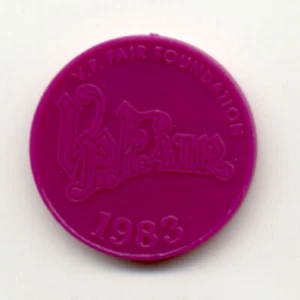 1983 VP Fair St Louis Purple Plastic Token - Picture 1 of 2