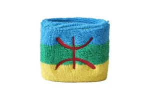 Schweißband Fahne Flagge Berber Amazigh 2er Set - 7x8cm Armband für Sport - Picture 1 of 1