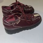 Vintage 90s Y2K Skechers Jammers Size 6.5 Chunky Burgundy Leather Oxford F26
