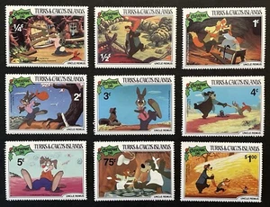 TURKS & CAICOS DISNEY UNCLE REMUS CHRISTMAS STAMP SET 1981 MNH FAIRYTALE STORIES - Picture 1 of 1