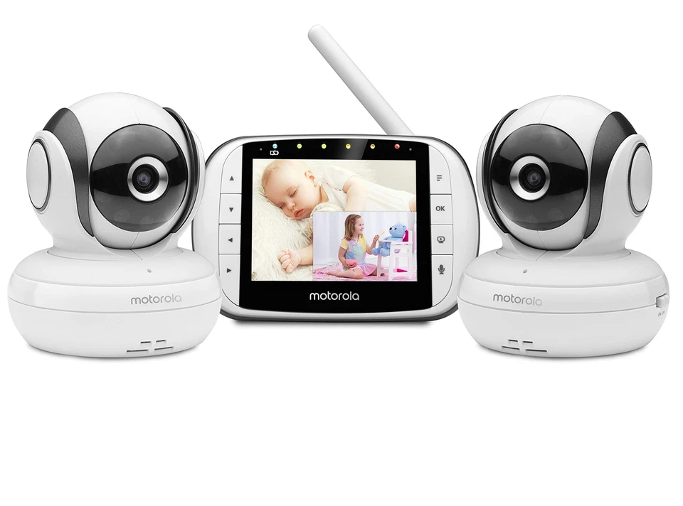 Motorola Video Baby Monitor With 2 Cameras 3.5 Inch LCD Screen 2day Ship