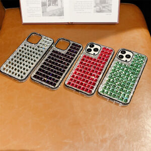 Diamond Glitter Grid Shockproof Phone Case For iPhone 14 Pro Max 11 12 13 XR 7 8