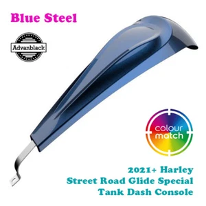 Blue Steel Low-profile Tank Dash Console for 21+ Harley Street Special - Picture 1 of 7