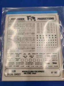 VERLINDEN 1/35 Decal Sheet US Army Codes #162 Modern Model Diorama ARTI-PRINT - Picture 1 of 1