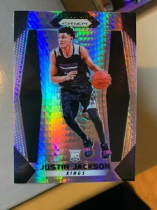 2017-18 PANINI PRIZM JUSTIN JACKSON FAST BREAK BLACK ROOKIE CARD #27 KINGS - Picture 1 of 1