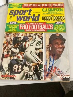 REVISTA SPORT WORLD FIRMADA POR BOBBY BONDS DE LOS GIGANTES DE SAN FRANCISCO PSA AP23484 Foto 1 de 3