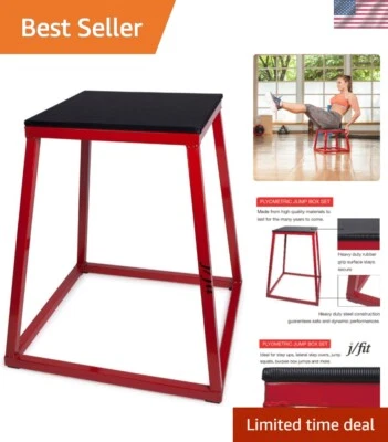 Caja de entrenamiento pliométrica ajustable - Plataforma de salto segura de 18 pulgadas en rojo/negro Foto 1 de 4