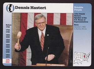 DENNIS HASTERT Republican Speaker of House 1999 GROLIER STORY OF AMERICA CARD