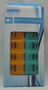 ONE AM/PM Weekly Pill Box Case Organizer Medicine Vitamins 7 Day Holder Travel - Picture 1 of 2