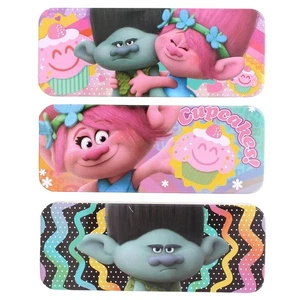 3xDreamWorks Trolls Kids School Tin Pencil Case Stationery Storage Metal Box New - Picture 1 of 6
