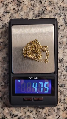 Collar de cadena con corte de diamante de 3 mm de oro de 10 quilates de 4,76 gramos de 16" casi 17" Foto 1 de 4