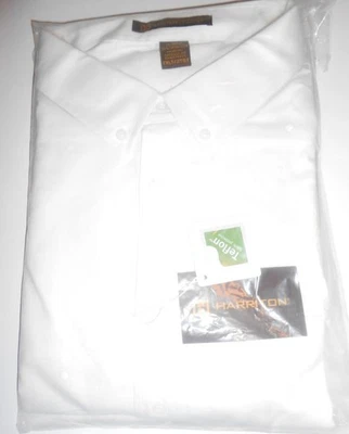 Camisa Harrington LS Algodón Blanco Cuello Abotonado 2 XLT Teflón Tratado S224 Foto 1 de 2