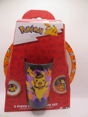 Nuovo set stoviglie Pokémon plastica 3 pezzi spettrale Halloween piatto/tazza/ciotola 3+ - Immagine 1 di 4