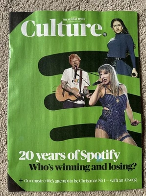 SUNDAY TIMES CULTURE MAGAZINE 23rd November 2025 23/11/25 20 Years Of Spotify - Image 1 of 2