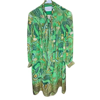 Vintage 60s Oscar de la Renta Lamé Silk Chiffon Tunic Dress ILGWU Rare - Image 1 of 4