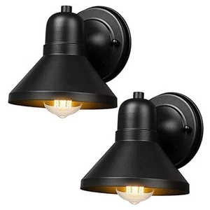Outdoor Lanterns, 2-Pack Exterior Light Fixtures, Waterproof Anti-Rust Black - Picture 1 of 8