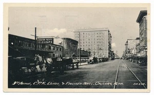 9th Avenue CPR Depot Palliser Hotel Calgary Alberta AB Railway Station Telegraph - Imagen 1 de 2