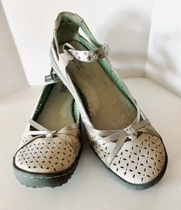 Jambu bequemer Damenschuh beige Veloursleder Kirschblüten 11 M Blumenmuster Riemen NEU! - Bild 1 von 7