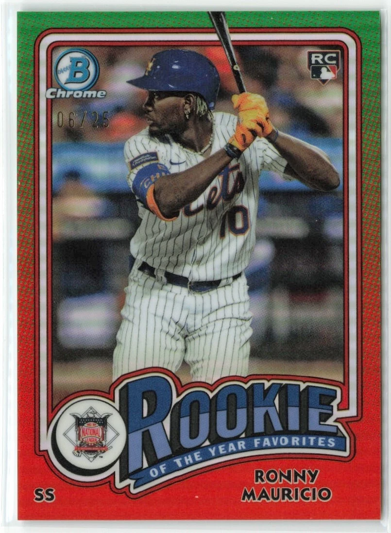 2024 Bowman Chrome Ronny Mauricio #ROY-1 RoY Favorites Orange RC /25 Mets