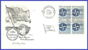 USA4 #1127 U/A ARTMASTER FDC BL4 NATO - Bild 1 von 1