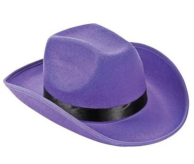Royal Purple Adult Cowboy Hat Mardi Gras Cowgirl Party Costume 23"circ #903 - Image 1 of 4