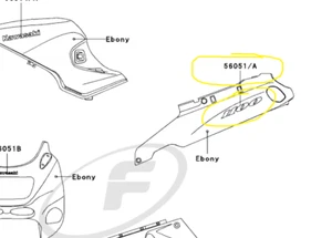 Kawasaki, ZX1100-D5, 1997 MARCA, CUBIERTA LATERAL, RH, 1100 emblema 56051-1554 2-23 - Imagen 1 de 5