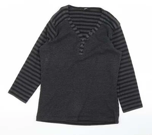 M&Co Womens Black Polyester Blend T-Shirt Size L - Picture 1 of 12
