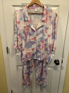 New BP. Sleepwear & Lounge Pastel Tie Dye 2 Piece Pajama Set PJs Women’s Sz 2X - Picture 1 of 8