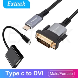 USB-C USB 3.1 Type C to DVI-D DVI-I Cable Thunderbolt 3 Video Adapter Macbook - Picture 1 of 17