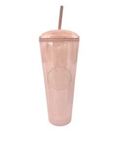 Starbucks Pink Pearl Mermaid Logo Beveled DOME LID Cold Cup Tumbler NEW 24 oz - Picture 1 of 7