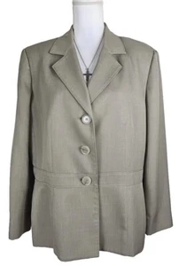Kasper ~Woman Size 18~ Gray/Khaki Blazer Suit Jacket Business Office Wear. - Picture 1 of 12