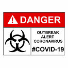Danger Virus Outbreak Quarantine Warning Self Hygiene Metal Park Safety Sign