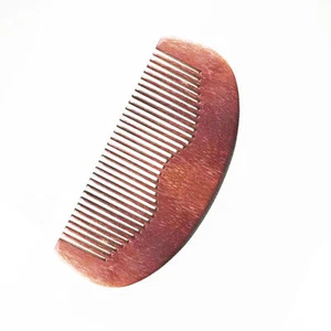 Wooden Beard Comb 4" Inch Anti-Static Peach Wood Facial Face Hair Mustache NEW - Picture 1 of 3