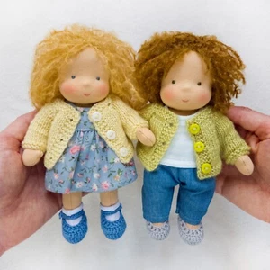 CUSTOM Waldorf doll 7 inch (18 cm) tall. Natural organic Steiner doll - Picture 1 of 24