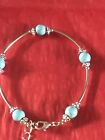 Beautiful Blue Howite Bracelet 7.5? With 2.5? Extender. Silver Tone BNWT