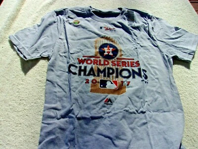 NWT Majestic cotton T, youth L (14/16), Houston Astros, 2017 World Series, gray - Image 1 of 4